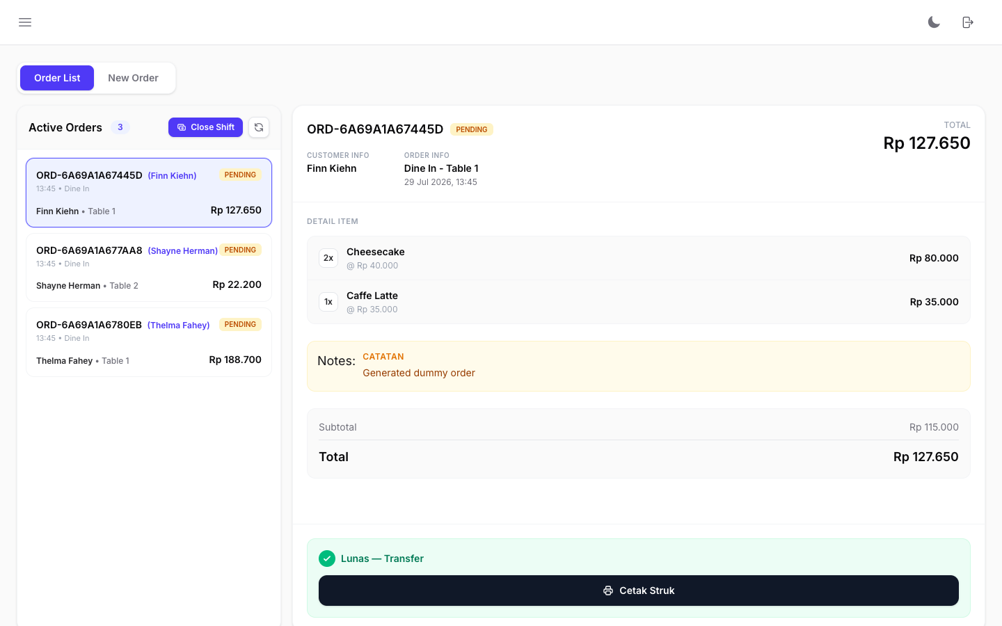 POS Interface Light